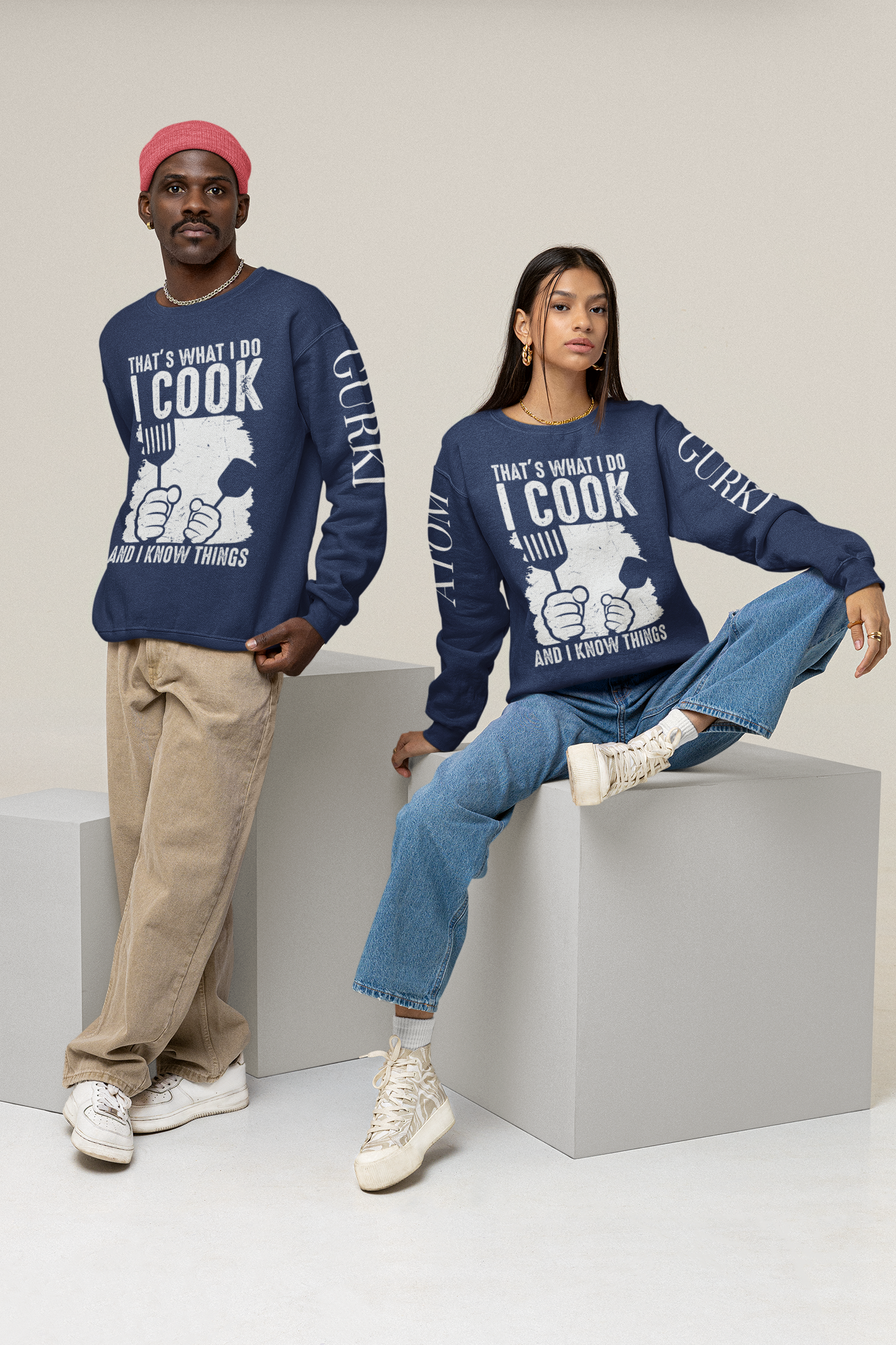 Thats What I Do Crew Neck Unisex Navy Blue Sweatshirt For Men | Masterchef Gurkirat Collection