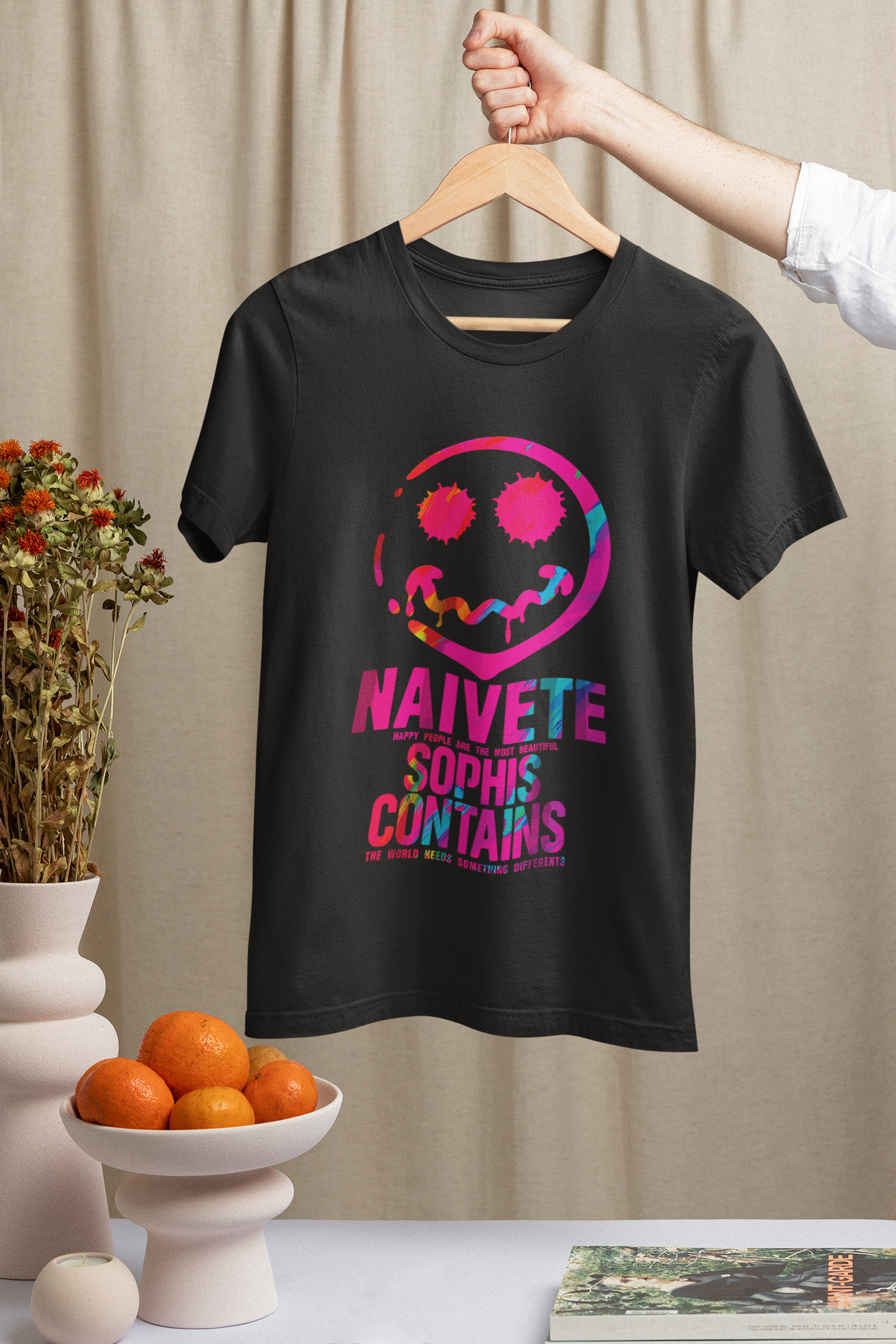 Naivete Sophis Contains Black Unisex Oversized T-Shirt | DJ Paroma Collection | ATOM