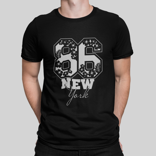 86 New York Black T-Shirt For Men