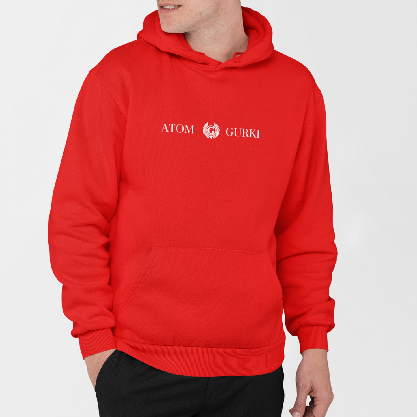 Atom Gurki Signature Red Unisex Pure Cotton Hoodie | Masterchef Gurkirat Collection | ATOM