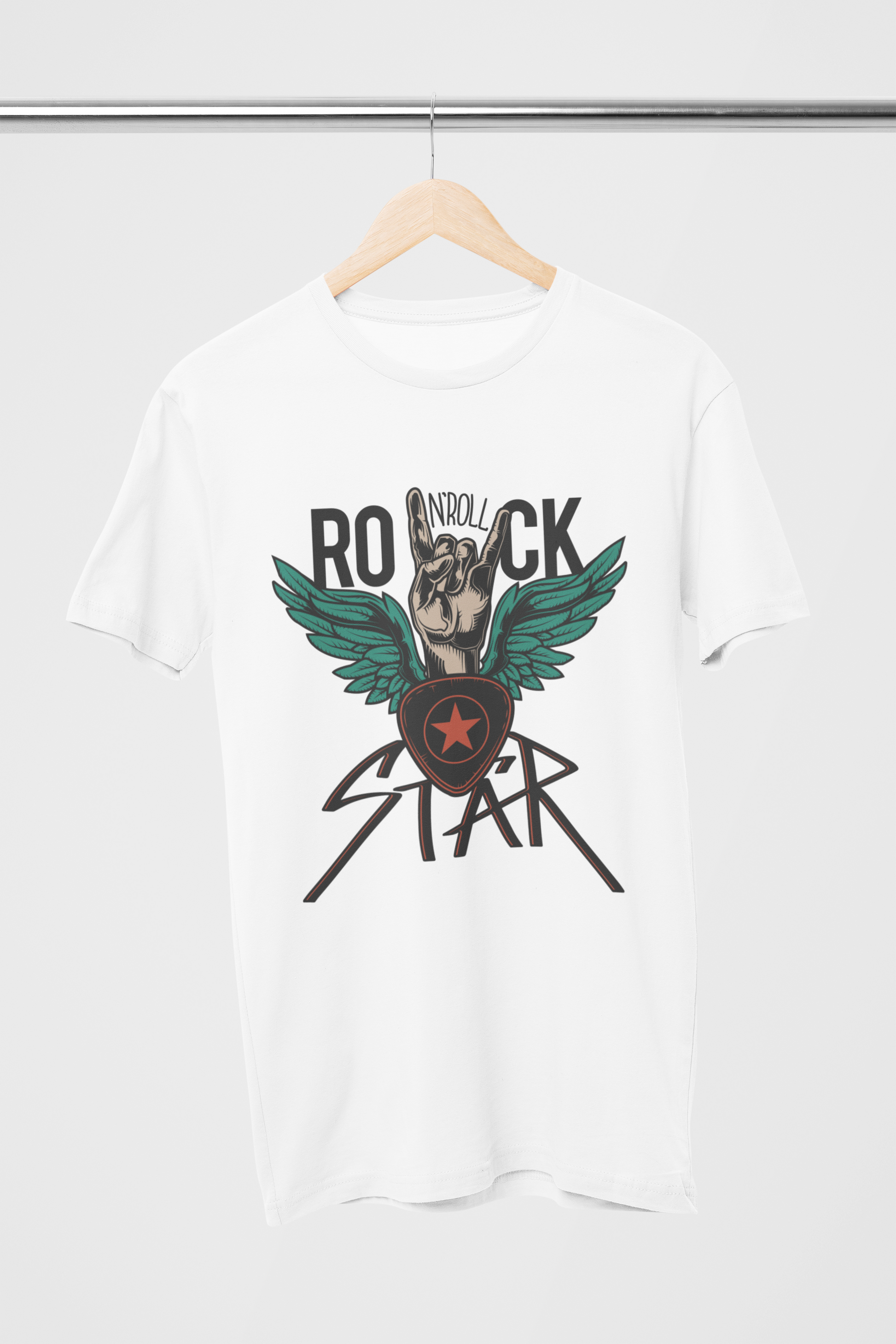 Rock N Roll Star Unisex White Cotton T-Shirt | DJ Paroma Collection | ATOM