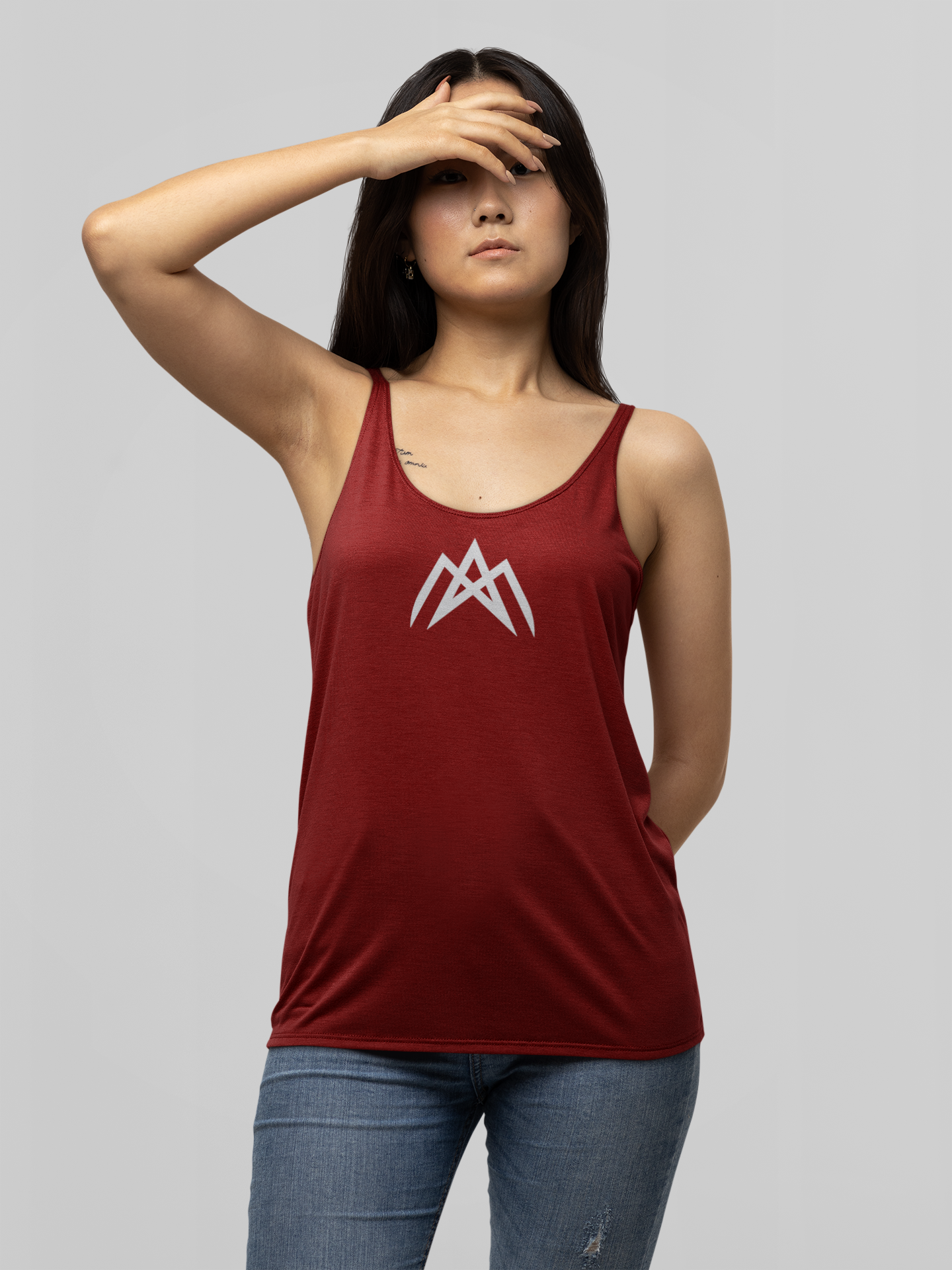 AM Unisex Maroon Round Neck Tank Top | Ashish Mishra Collection | ATOM NEW YORK