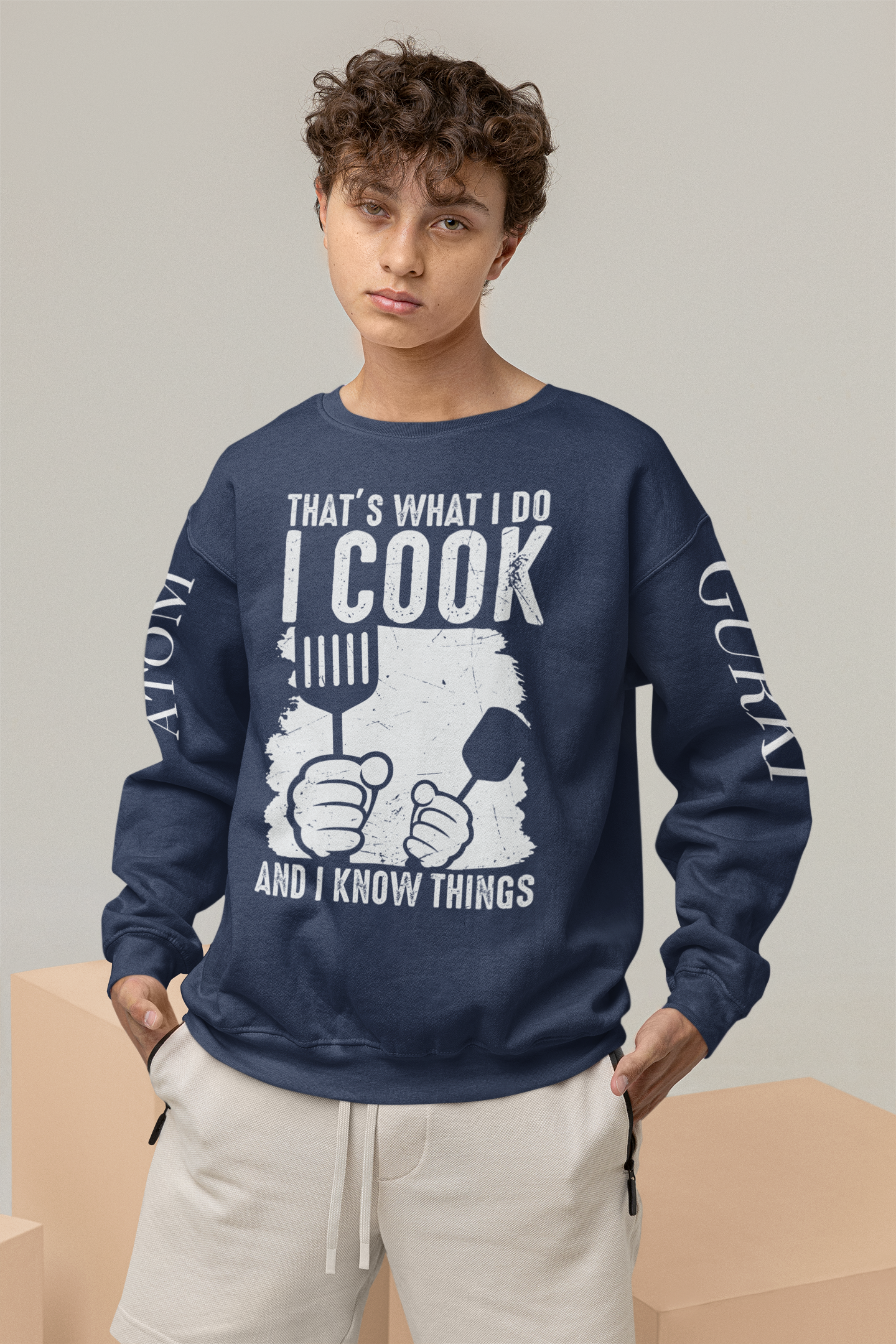 Thats What I Do Crew Neck Unisex Navy Blue Sweatshirt For Men | Masterchef Gurkirat Collection