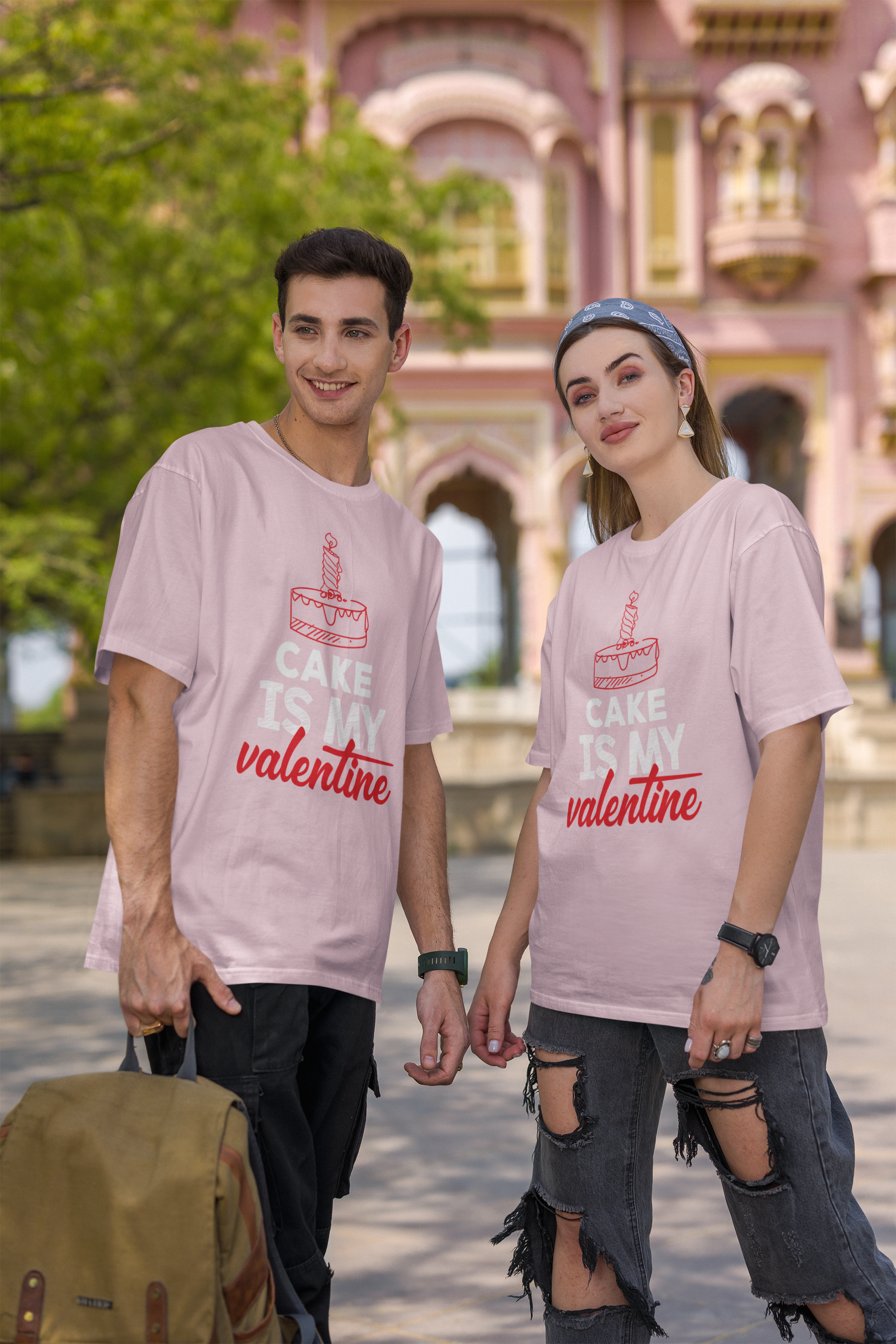 Cake Is My Valentine Unisex Pink Oversized T-Shirt | Masterchef Gurkirat Collection | ATOM