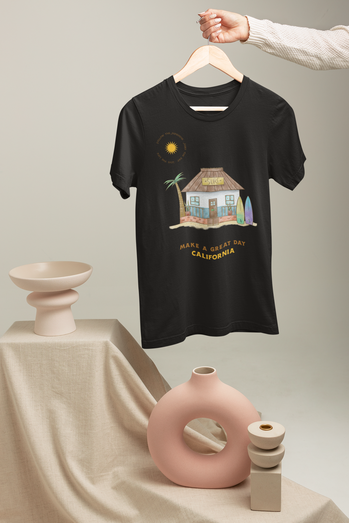 Dense Oversized California Black Unisex Oversize T-Shirt