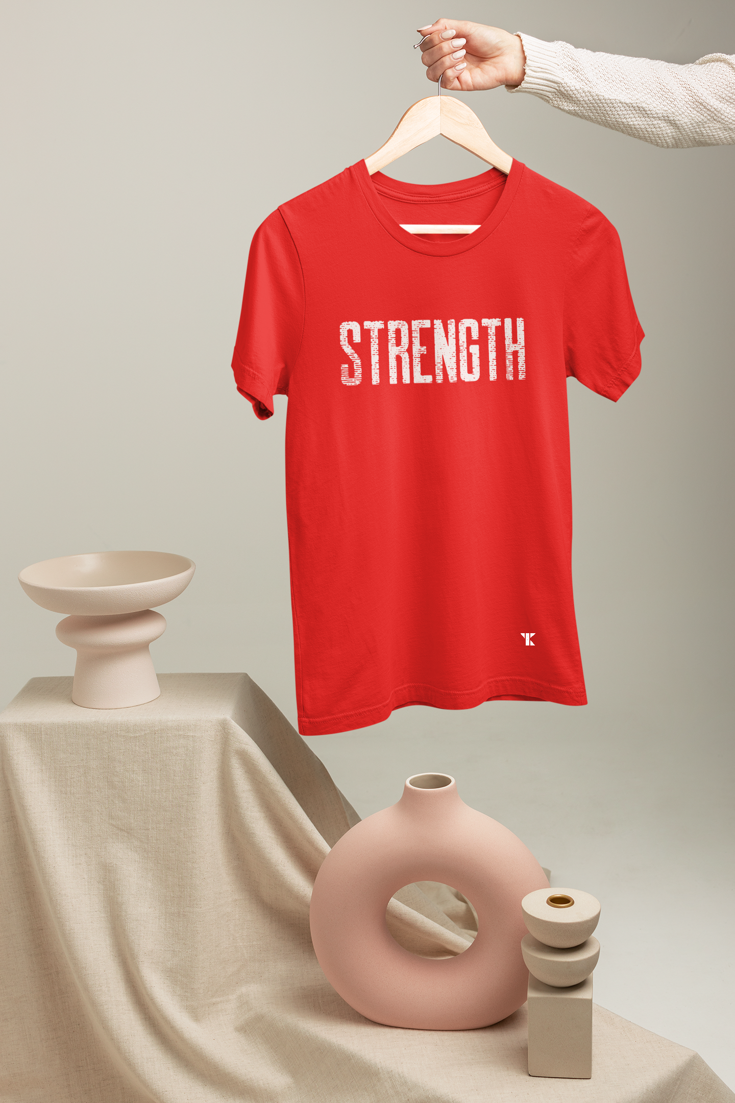 Strength Dense Oversized Red Unisex T-Shirt | Tarun Kapoor Collection