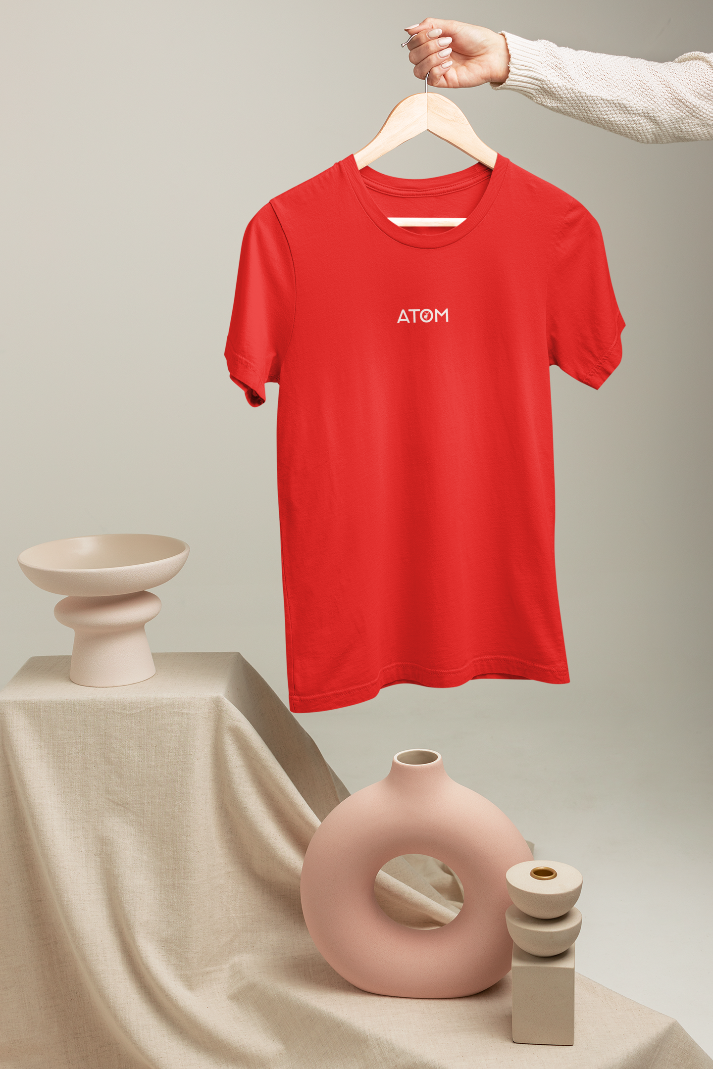 French Terry Oversize Crimson Red Unisex T-Shirt