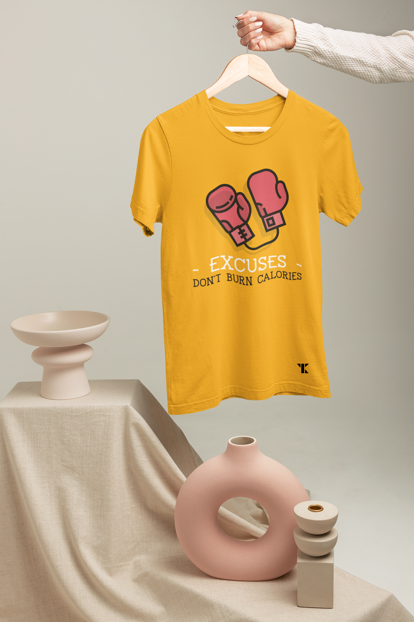 Excuses Don't Burn Calories Oversized Yellow Unisex T-Shirt | Tarun Kapoor Collection