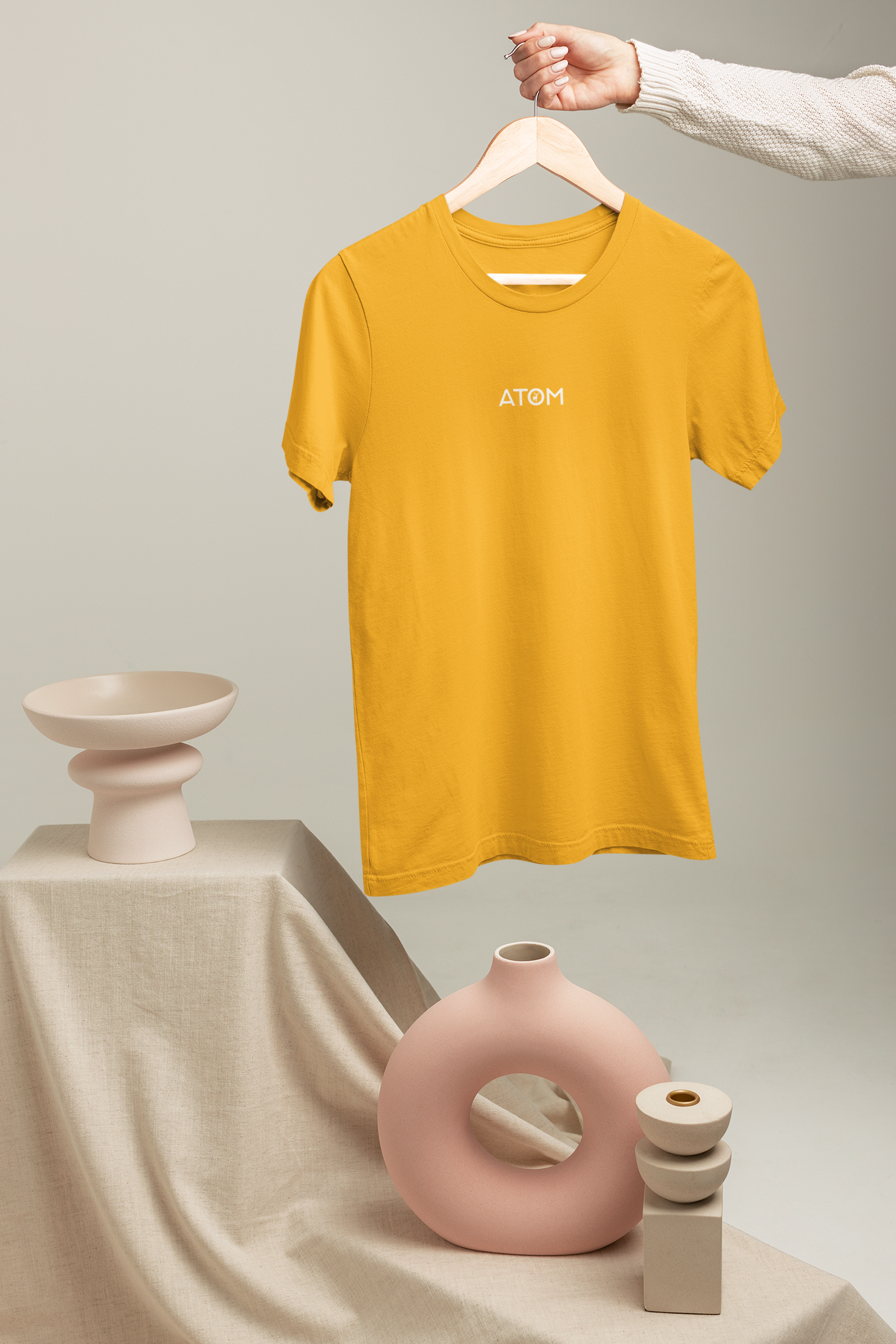 French Terry Oversize Mustard Yellow Unisex T-Shirt