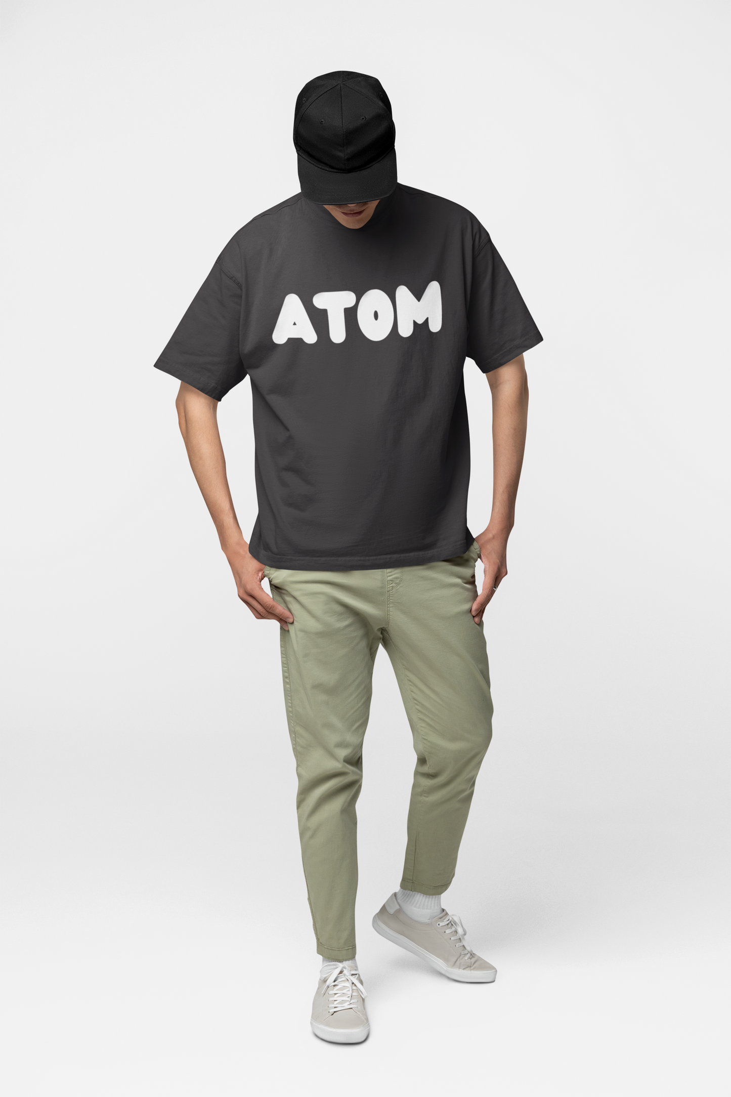Terry (280 GSM) Signature PUFF PRINT Black Oversize T-Shirt For Men