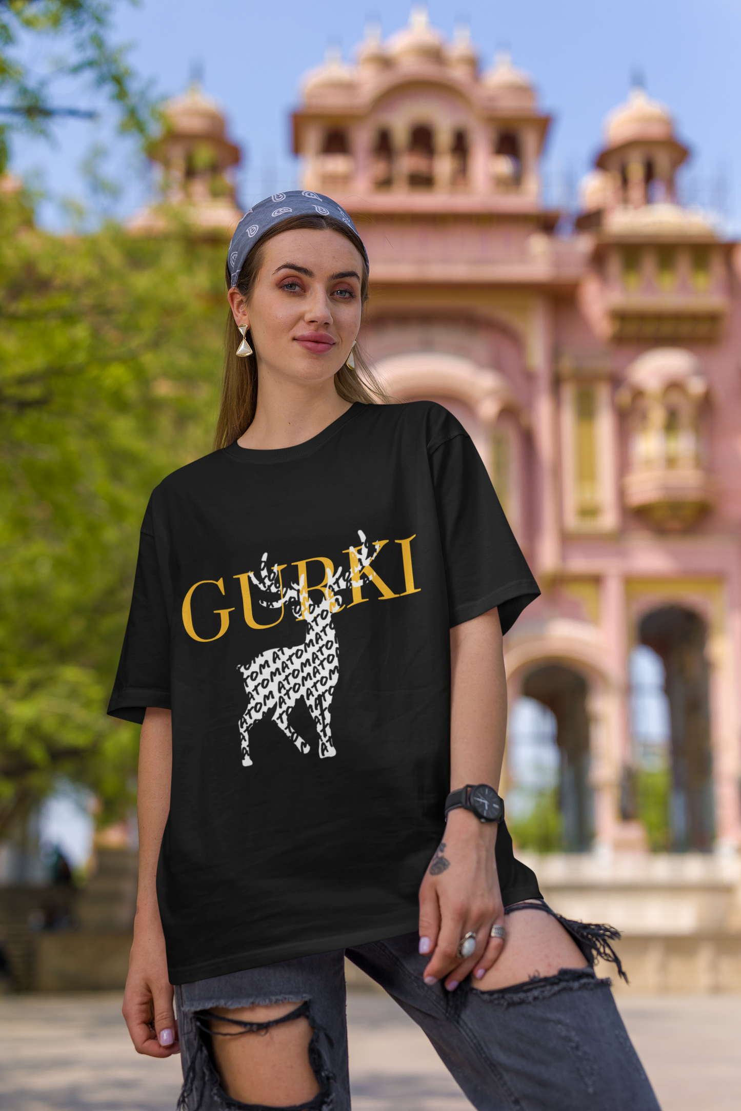 ATOM GURKI Unisex Black Oversized T-Shirt | Masterchef Gurkirat Collection | ATOM