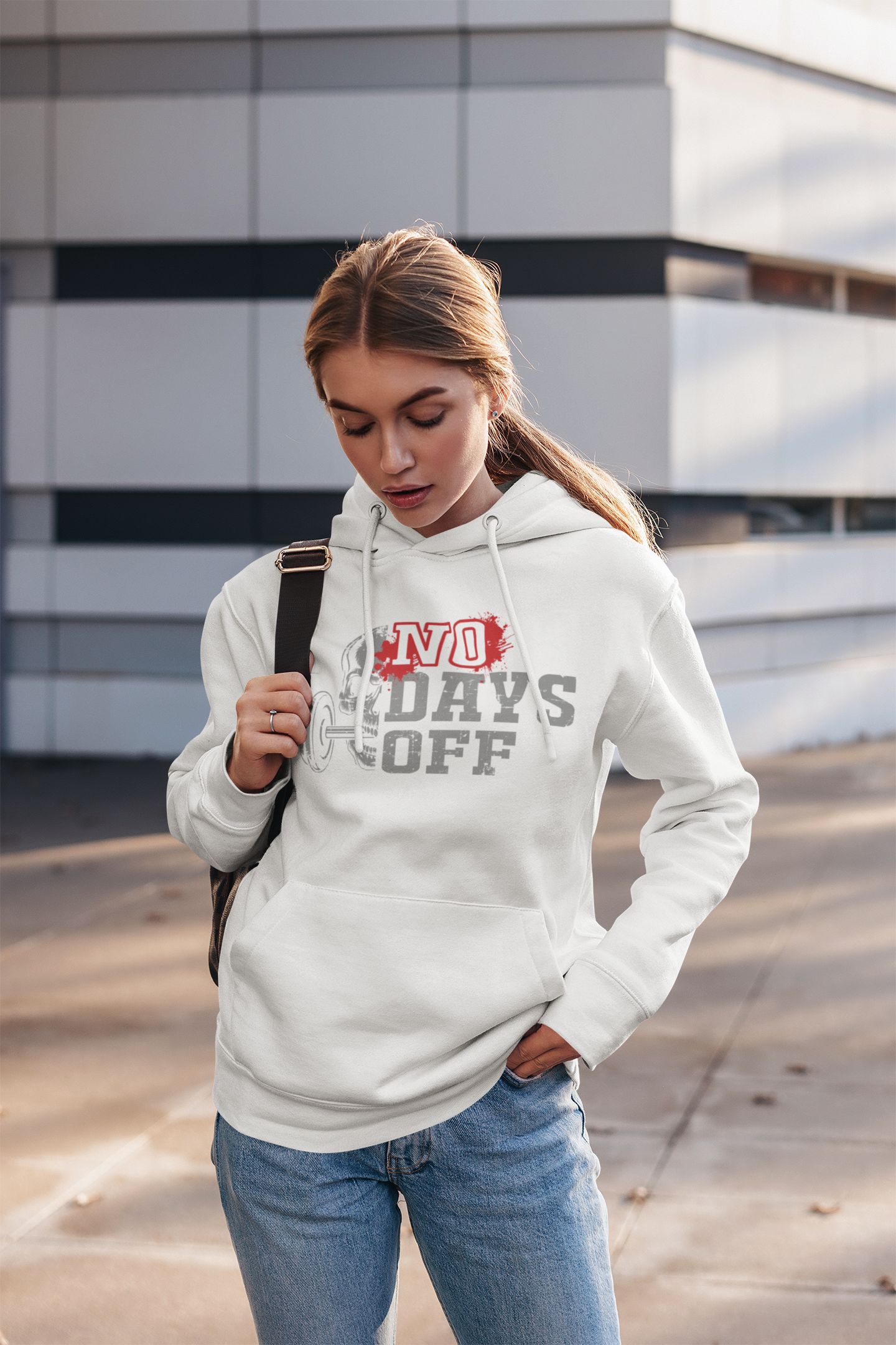 No Days Off Pure Cotton Unisex White Hoodie | Tarun Kapoor Collection