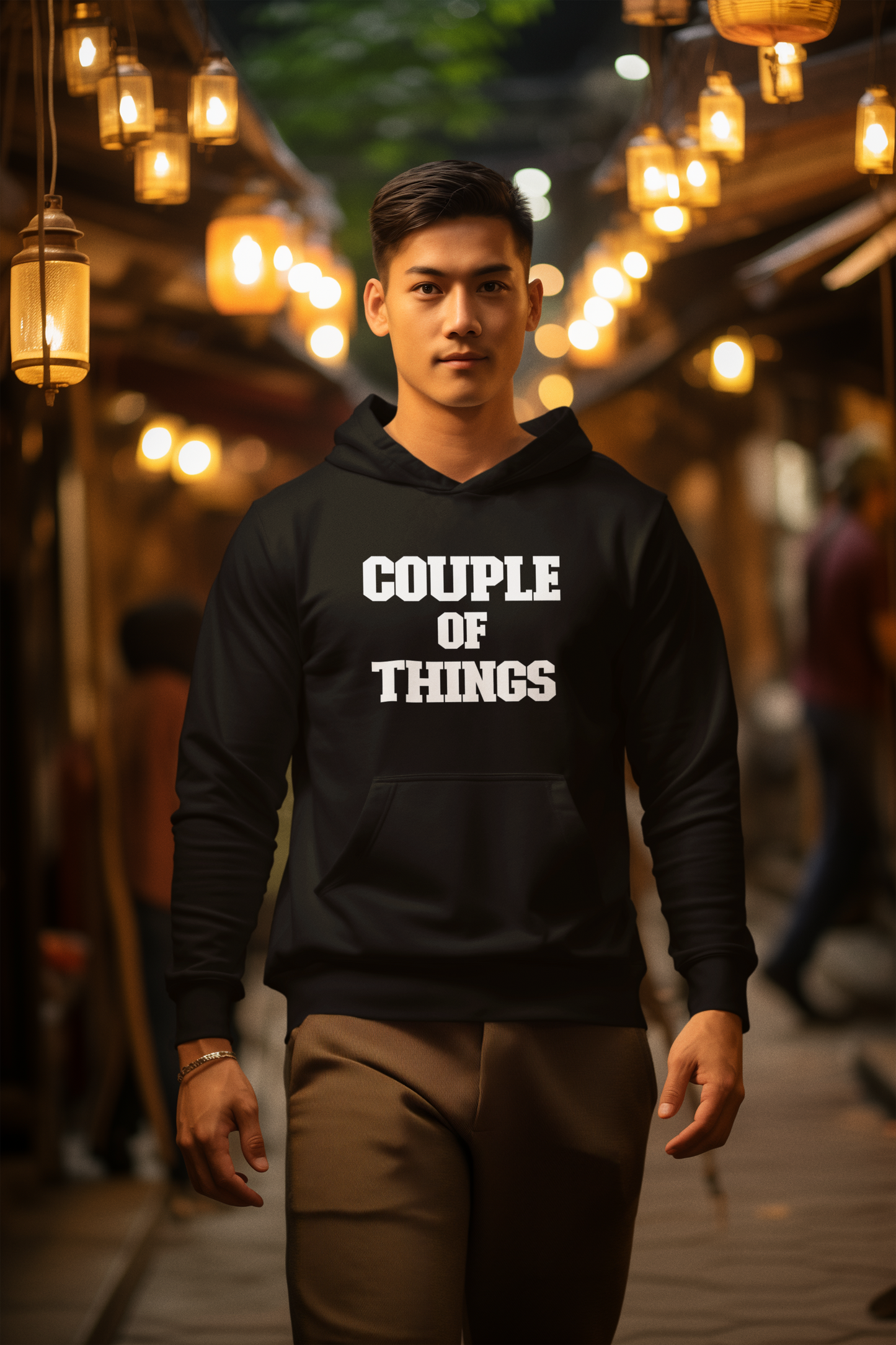 Couple Of Things White College Font Unisex Black Hoodie | RJ Anmol Collection