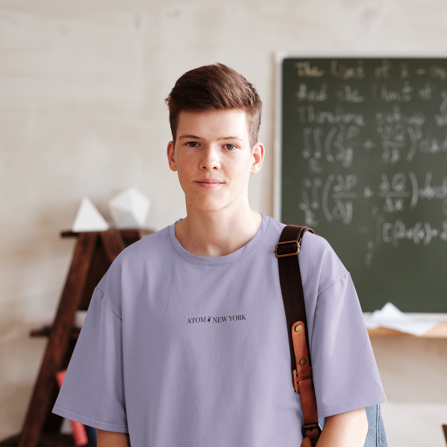 ATOM NEW YORK ESSENTIAL Lavender Oversized T-Shirt For Men