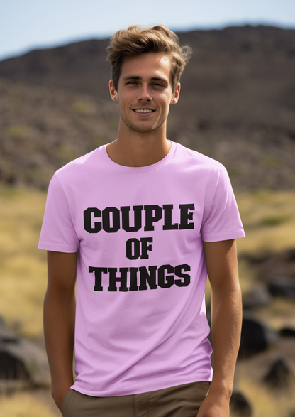 Couple Of Things Black College Font Lavander Round Neck T-Shirt For Men | RJ Anmol Collection