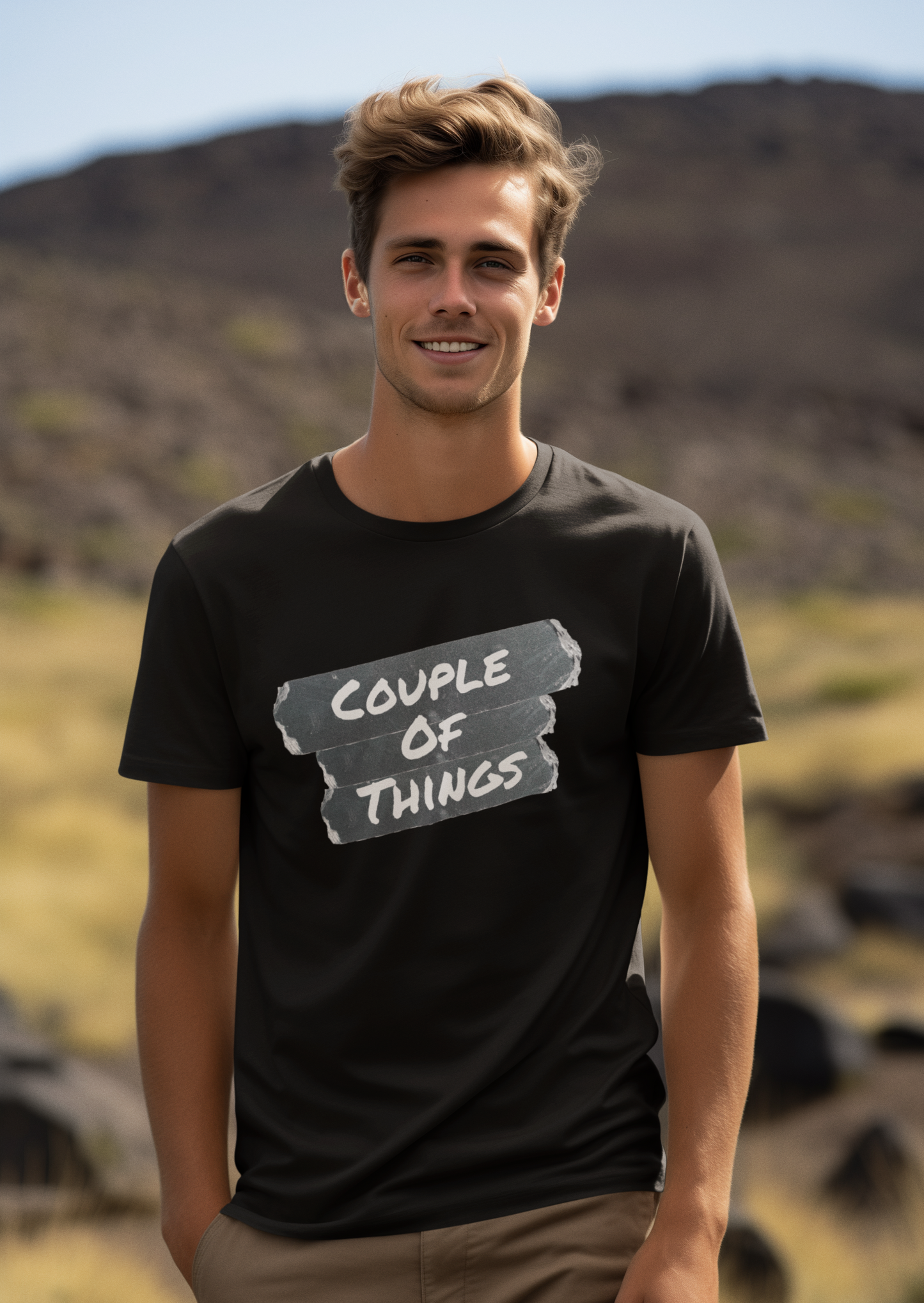 Couple Of Things Patch Black Round Neck T-Shirt For Men | RJ Anmol Collection