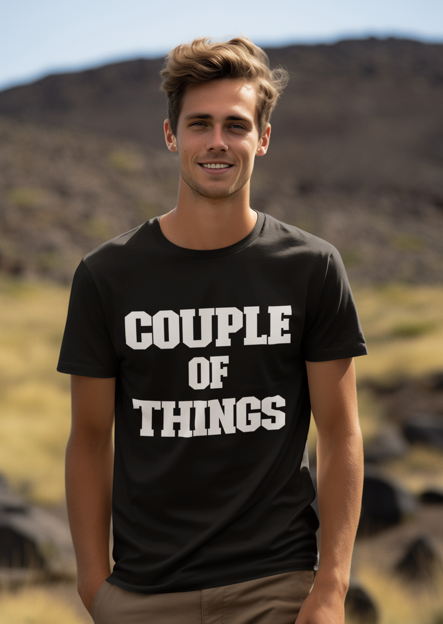 Couple Of Things White College Font Black Round Neck T-Shirt For Men | RJ Anmol Collection