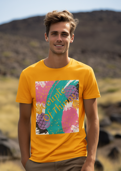 Couple Of Things Passion Fruit Golden Yellow Round Neck T-Shirt For Men | RJ Anmol Collection