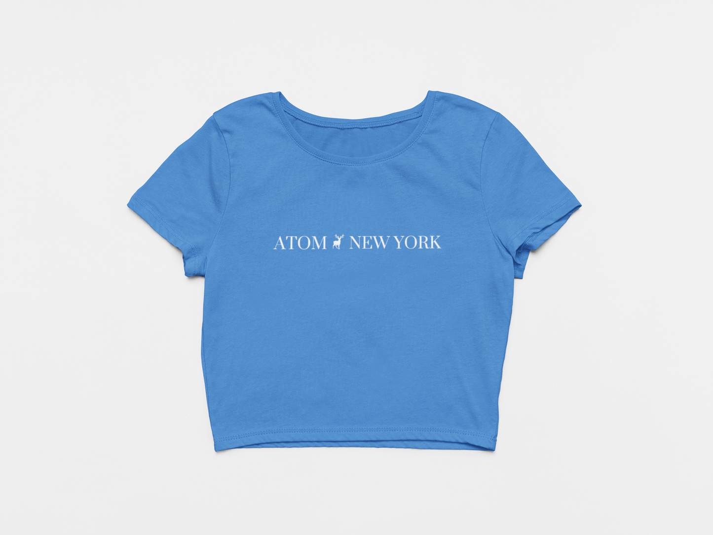 ATOM NEW YORK Signature Sky Blue Crop Top For Women