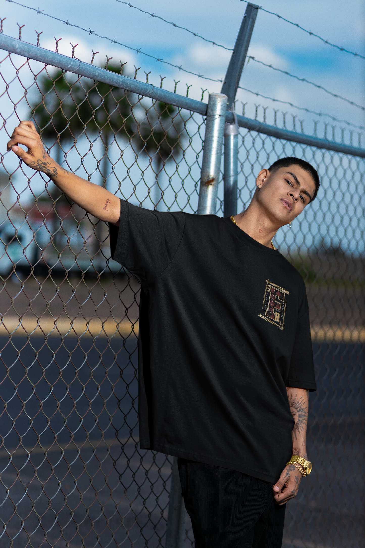 San Francisco Black Oversized T-Shirt For Men