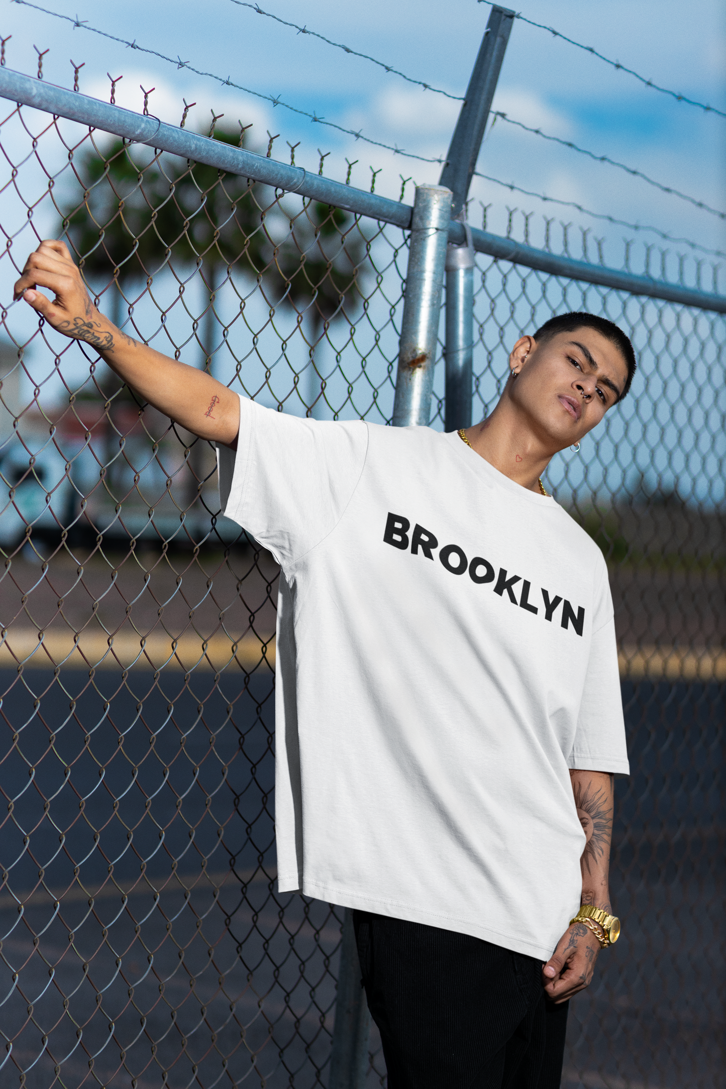 Brooklyn 20 White Oversized T-Shirt For Men