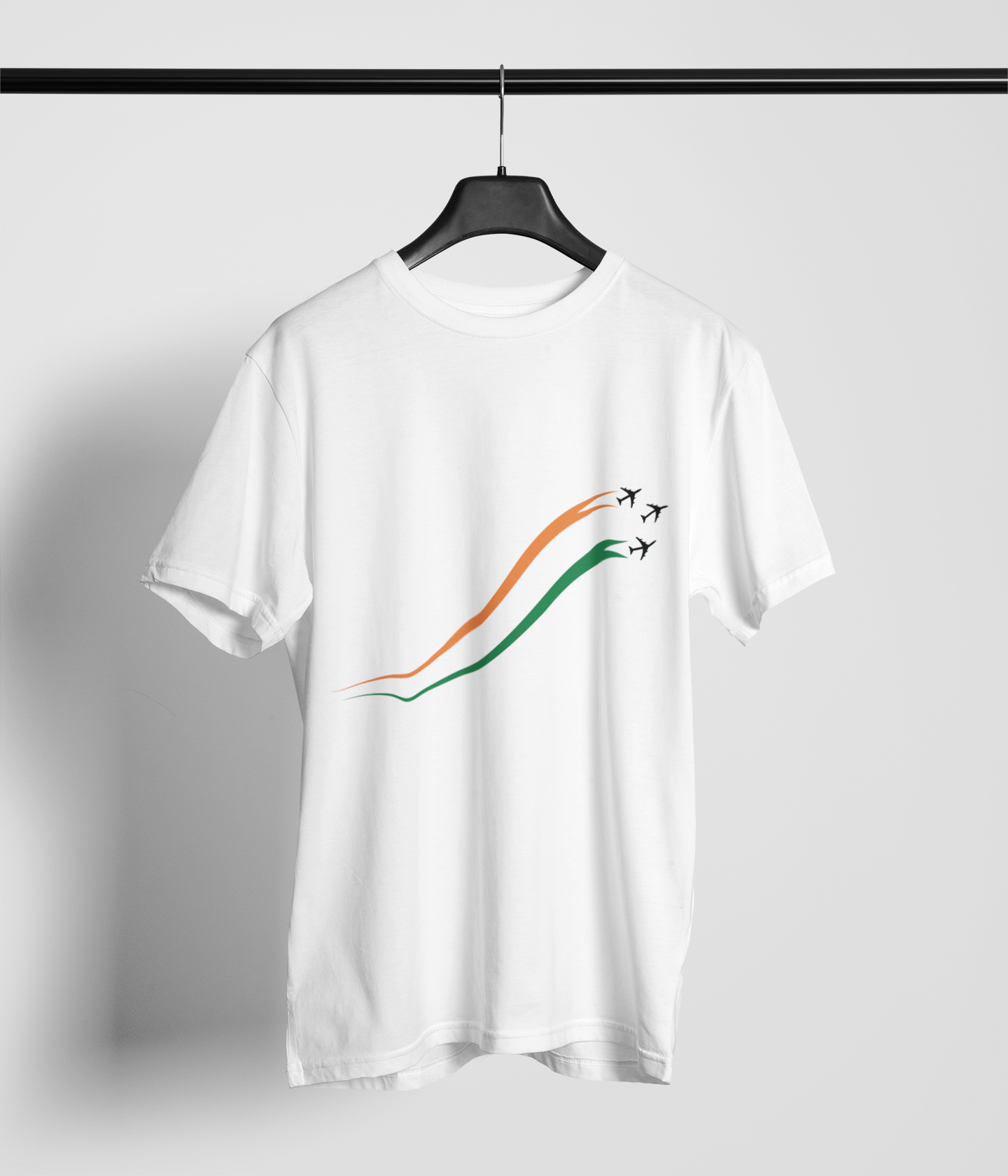 Tri-Color White T-Shirt For Men