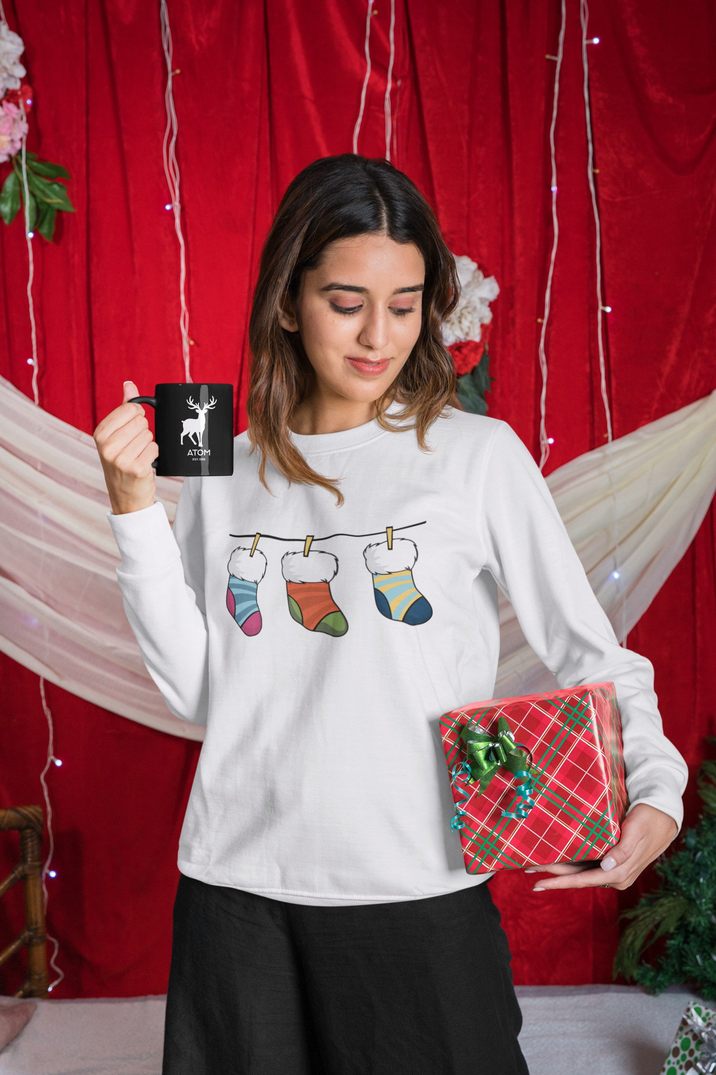 Socks White Sweatshirt For Women