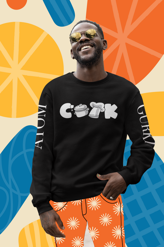 Cook Crew Neck Unisex Black Sweatshirt For Men | Masterchef Gurkirat Collection