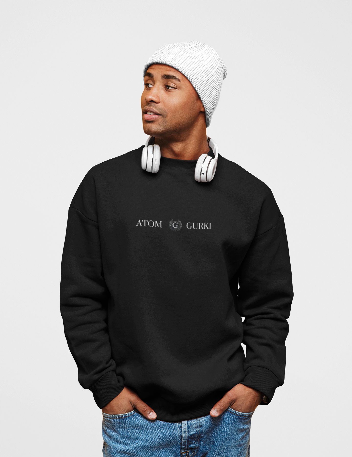 Atom Gurki Crew Neck Unisex Black Sweatshirt | Masterchef Gurkirat Collection