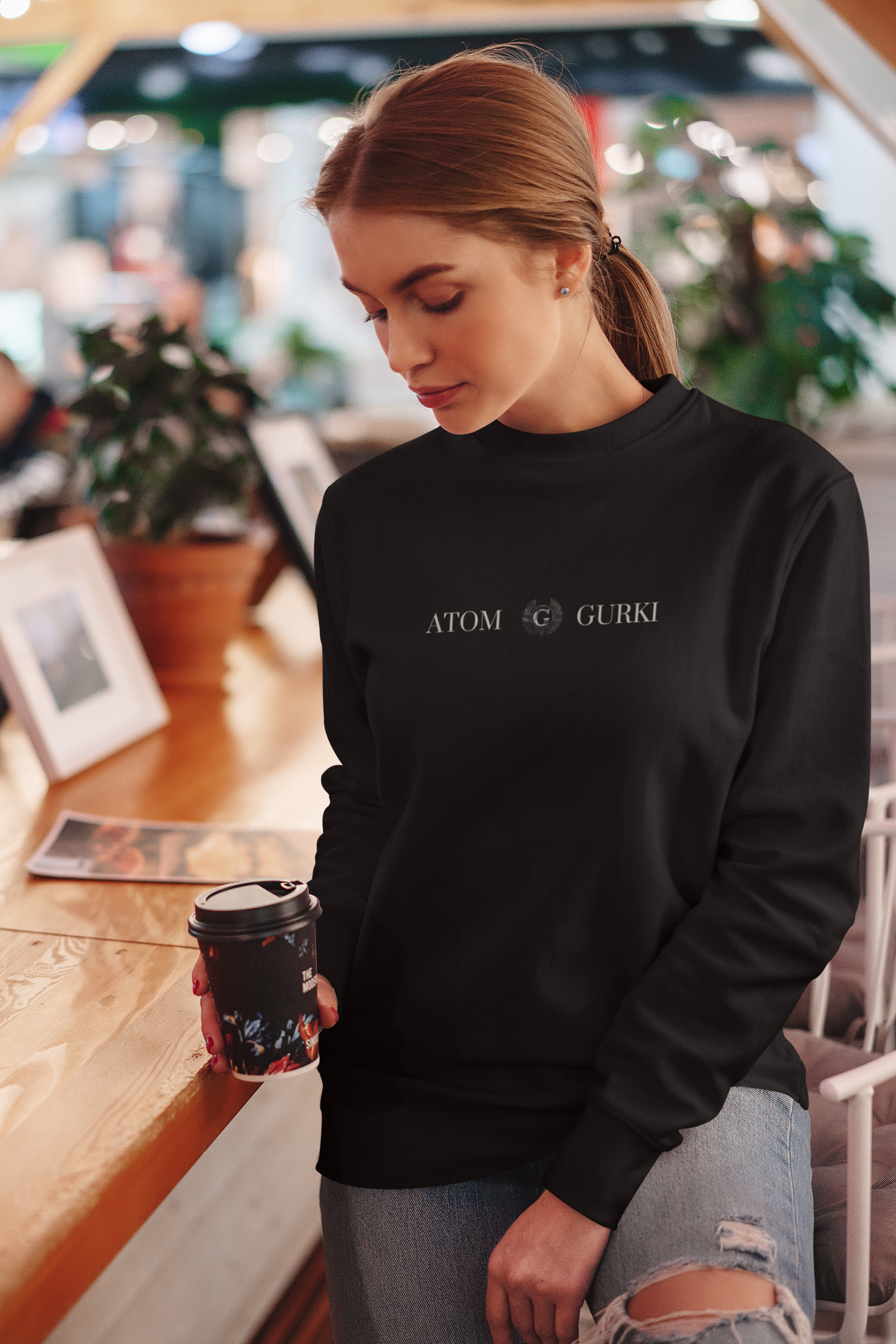 Atom Gurki Crew Neck Unisex Black Sweatshirt | Masterchef Gurkirat Collection