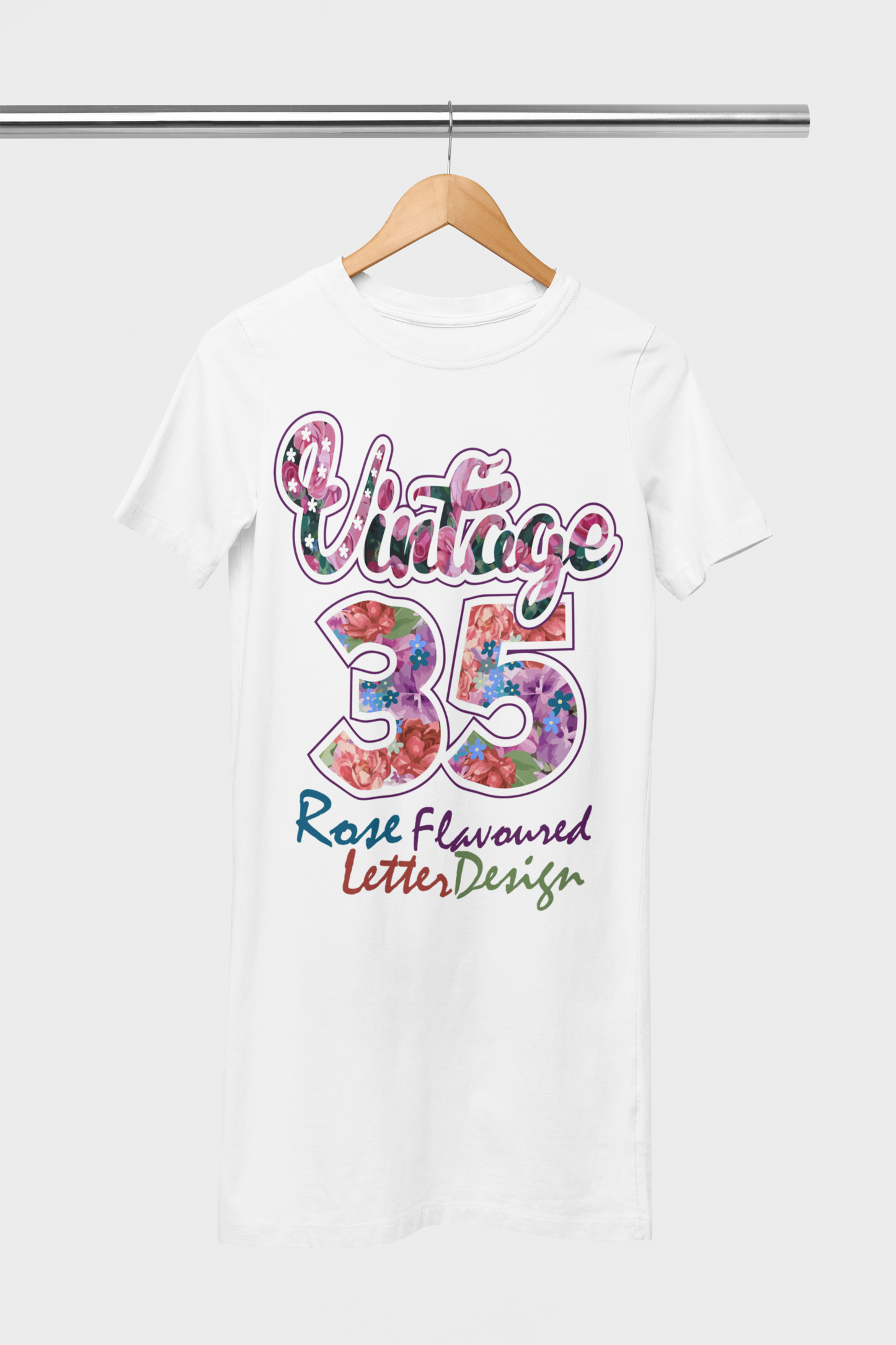 Vintage 35 White T-Shirt Dress For Women