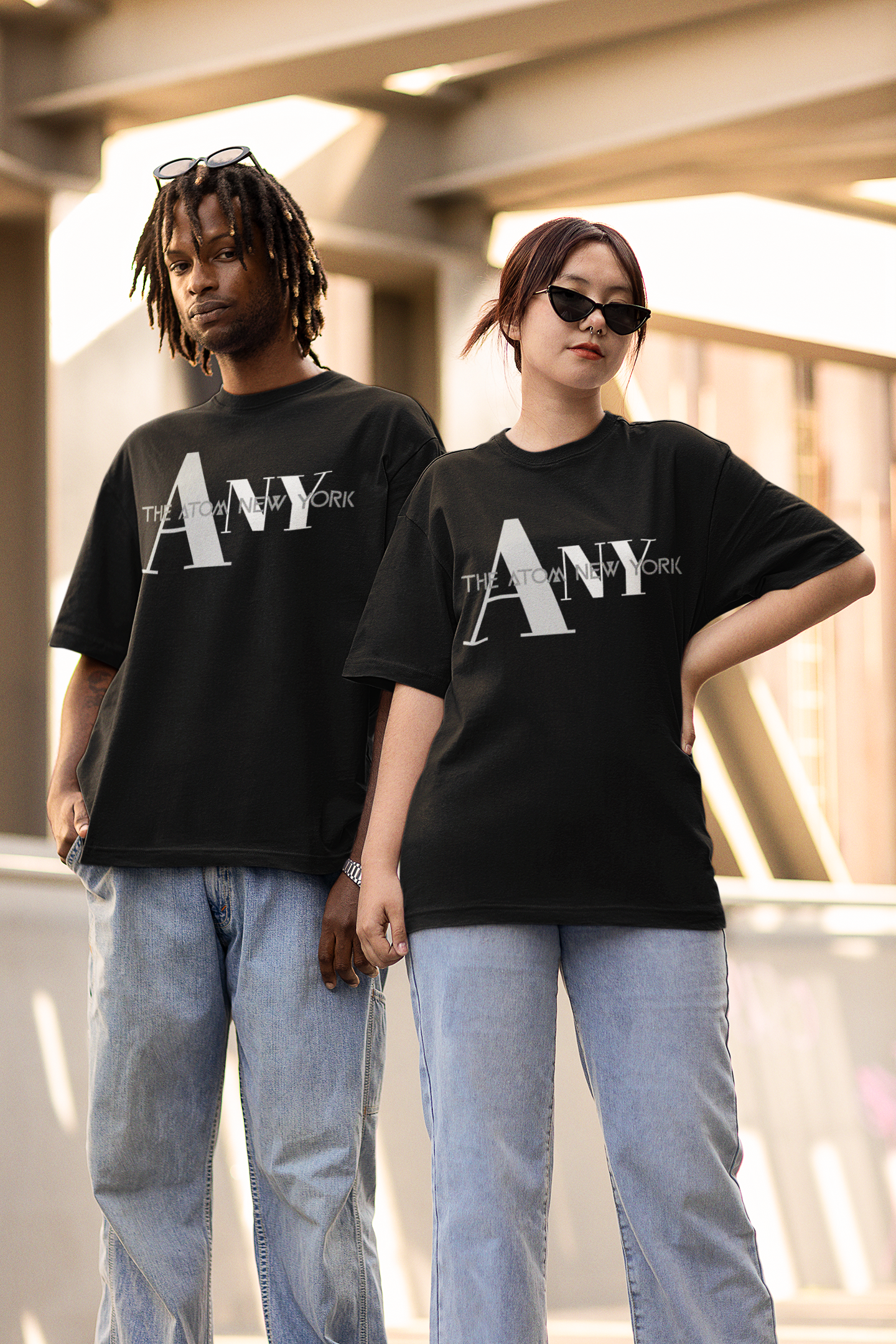 French Terry ANY Black Unisex Oversize T-Shirt
