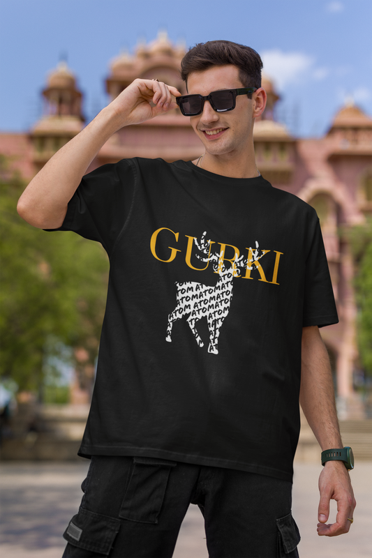 ATOM GURKI Unisex Black Oversized T-Shirt | Masterchef Gurkirat Collection | ATOM