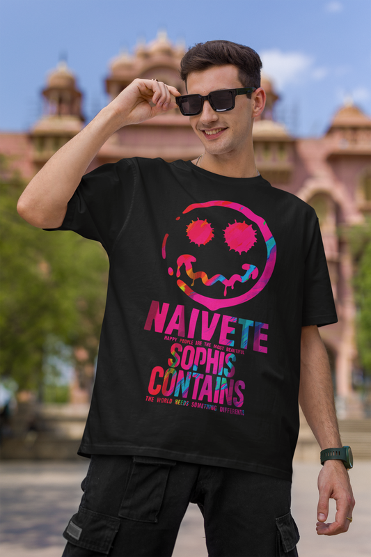 Naivete Sophis Contains Black Unisex Oversized T-Shirt | DJ Paroma Collection | ATOM