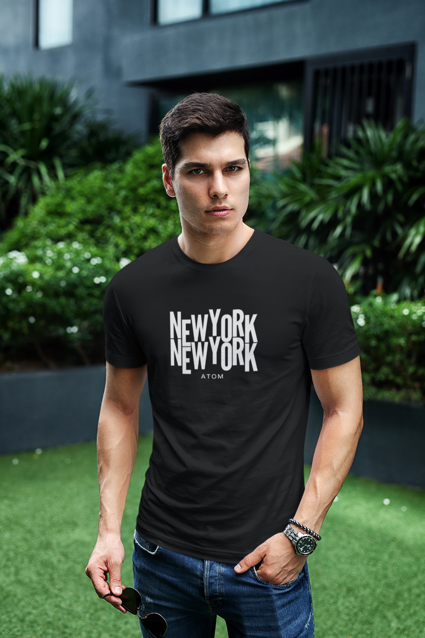 ATOM Signature Paradox Black T-Shirt For Men