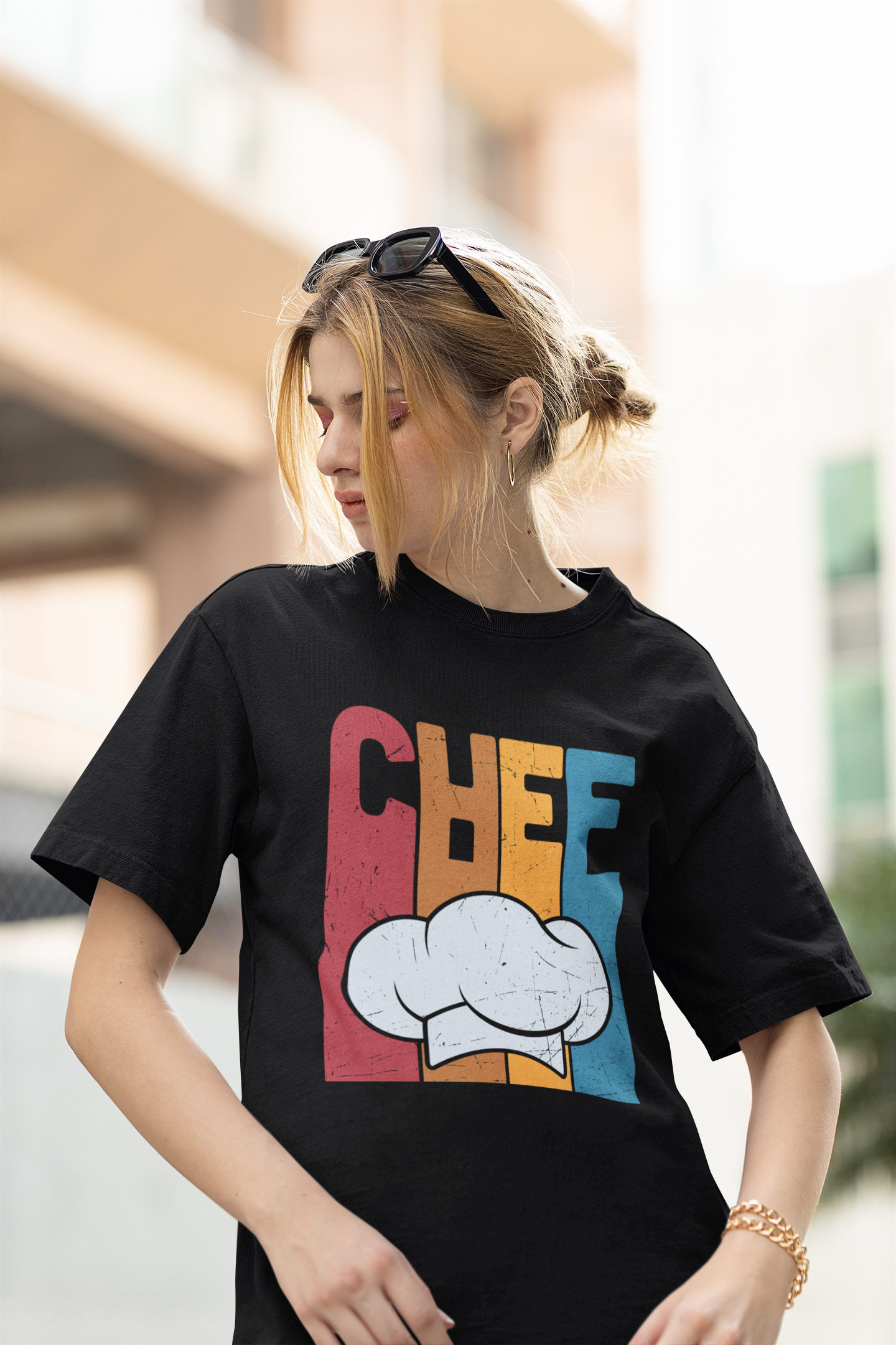 Chef French Terry Oversized Black Unisex T-Shirt | Masterchef Gurkirat Collection | ATOM