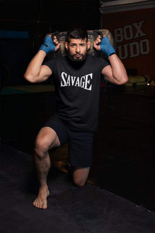 Savage Black Pure Cotton T-Shirt For Men | Tarun Kapoor Collection