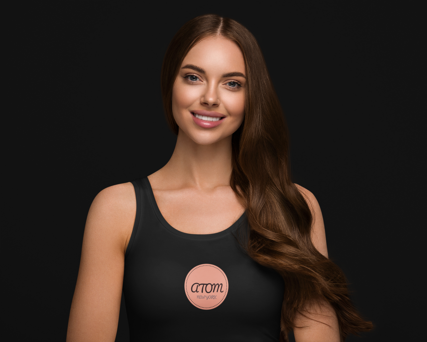 ATOM New York Badge Black Tank Top For Women