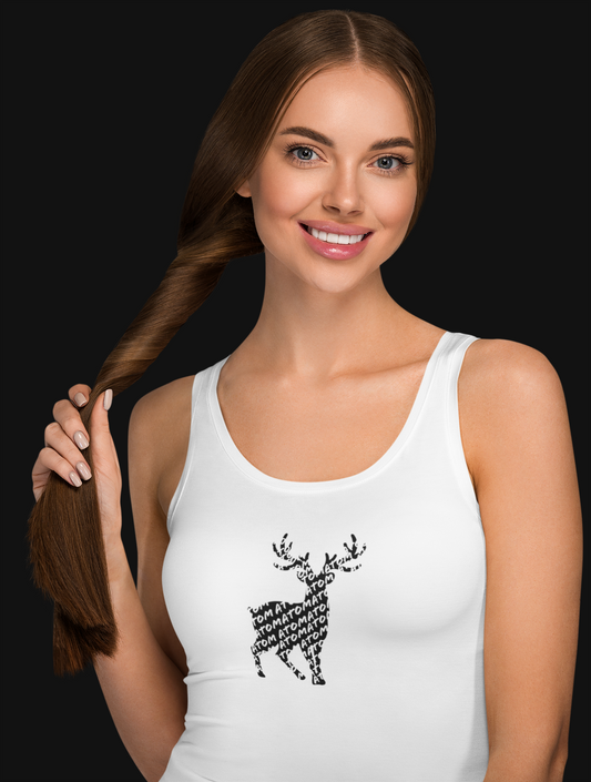 ATOM Deer Mascot White Tank Top For Women
