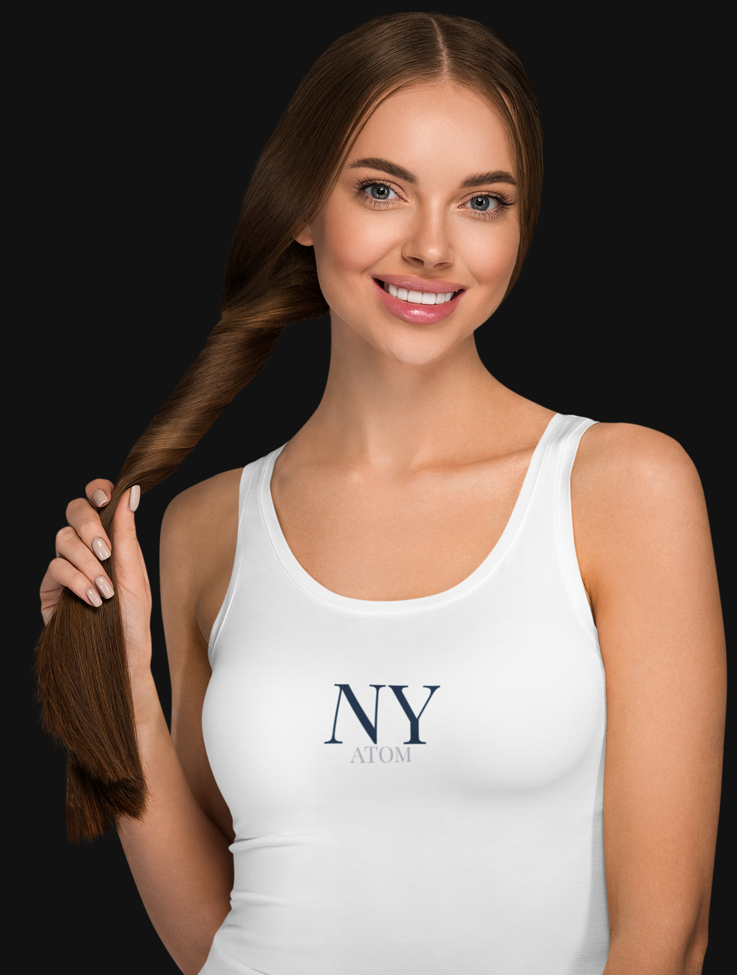 NY ATOM White Tank Top For Women