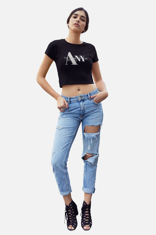 ANY Black Crop Top For Women