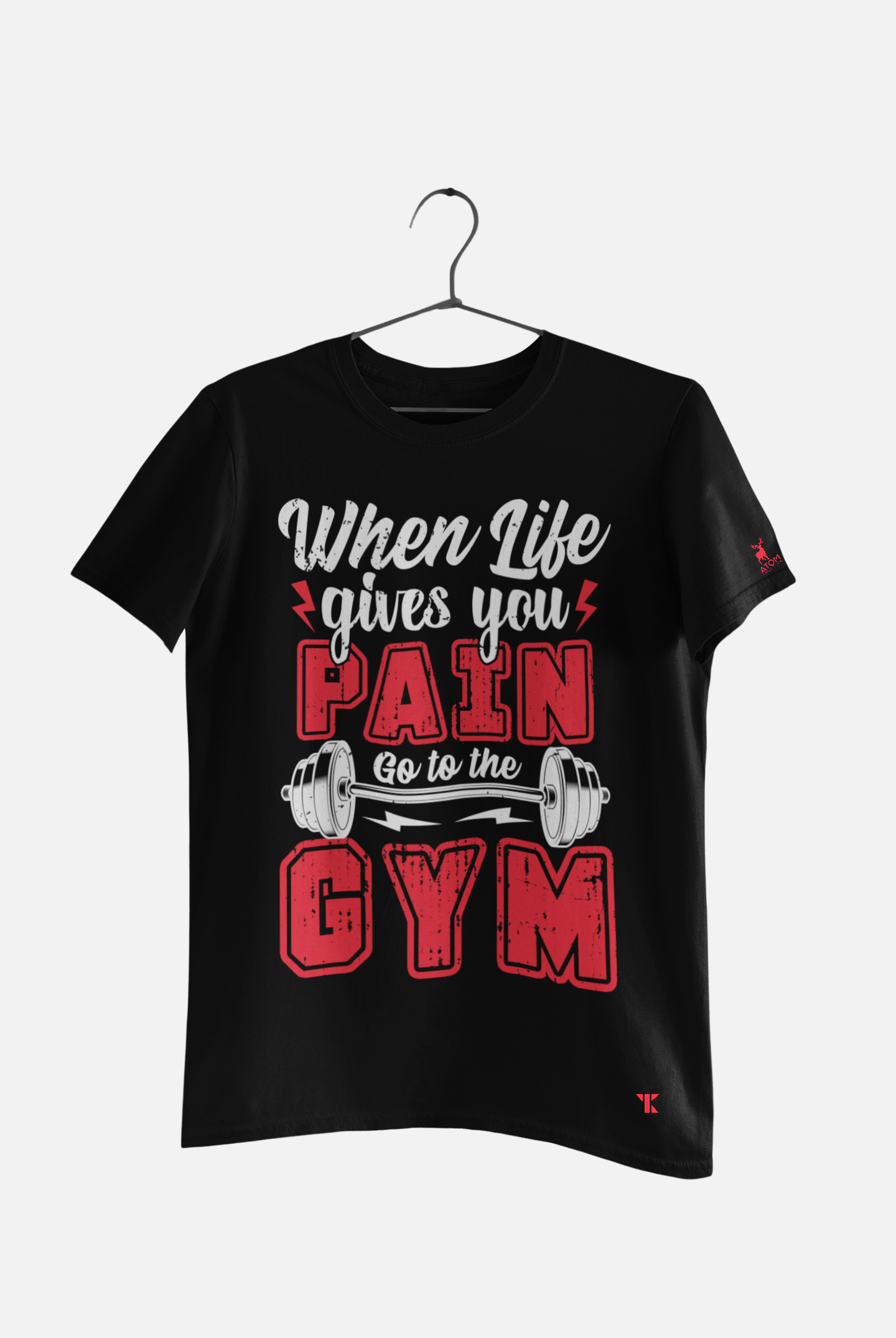 When Life Gives You Pain Black Pure Cotton T-Shirt For Men | Tarun Kapoor Collection