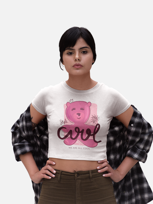 We Are All Cool White Crop Top For Women