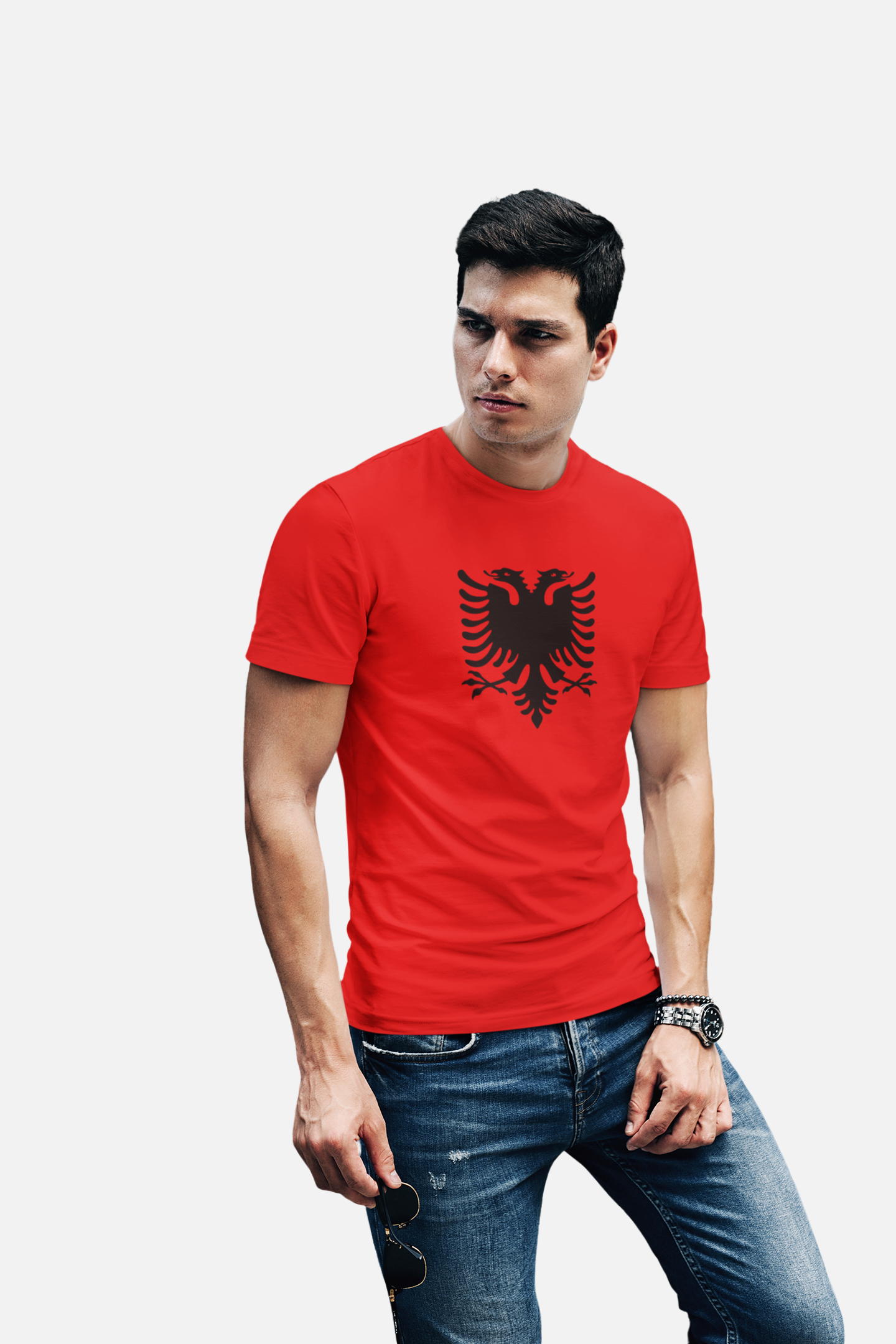 ATOM Signature Albania Flag Red T-Shirt For Men