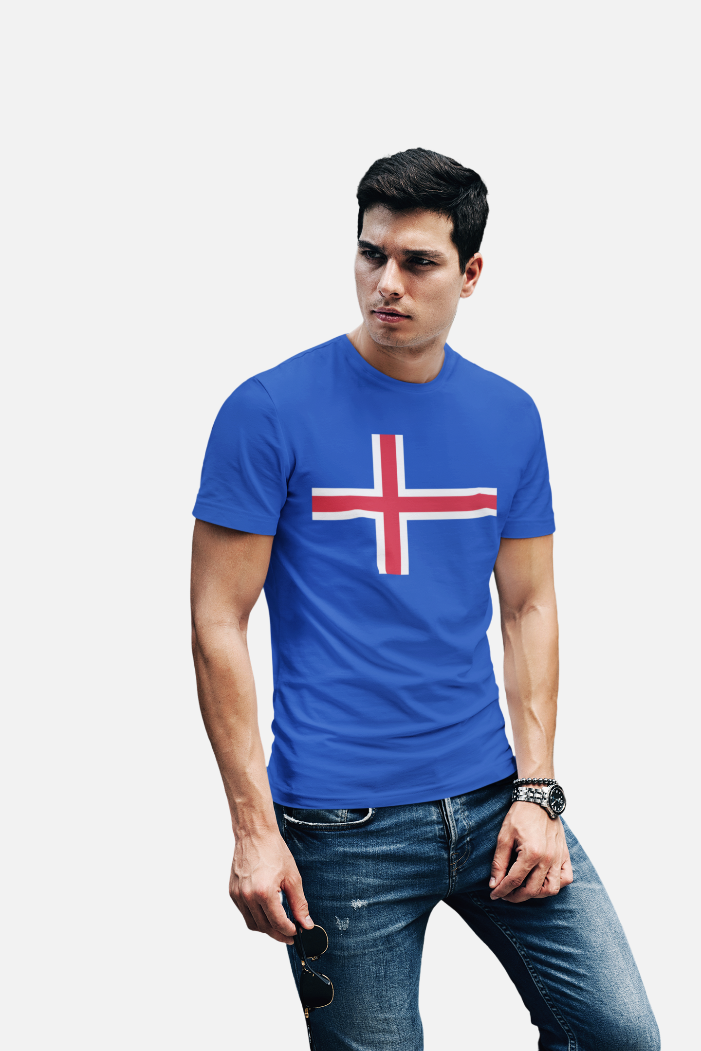 ATOM Signature Iceland Flag Royal Blue T-Shirt For Men