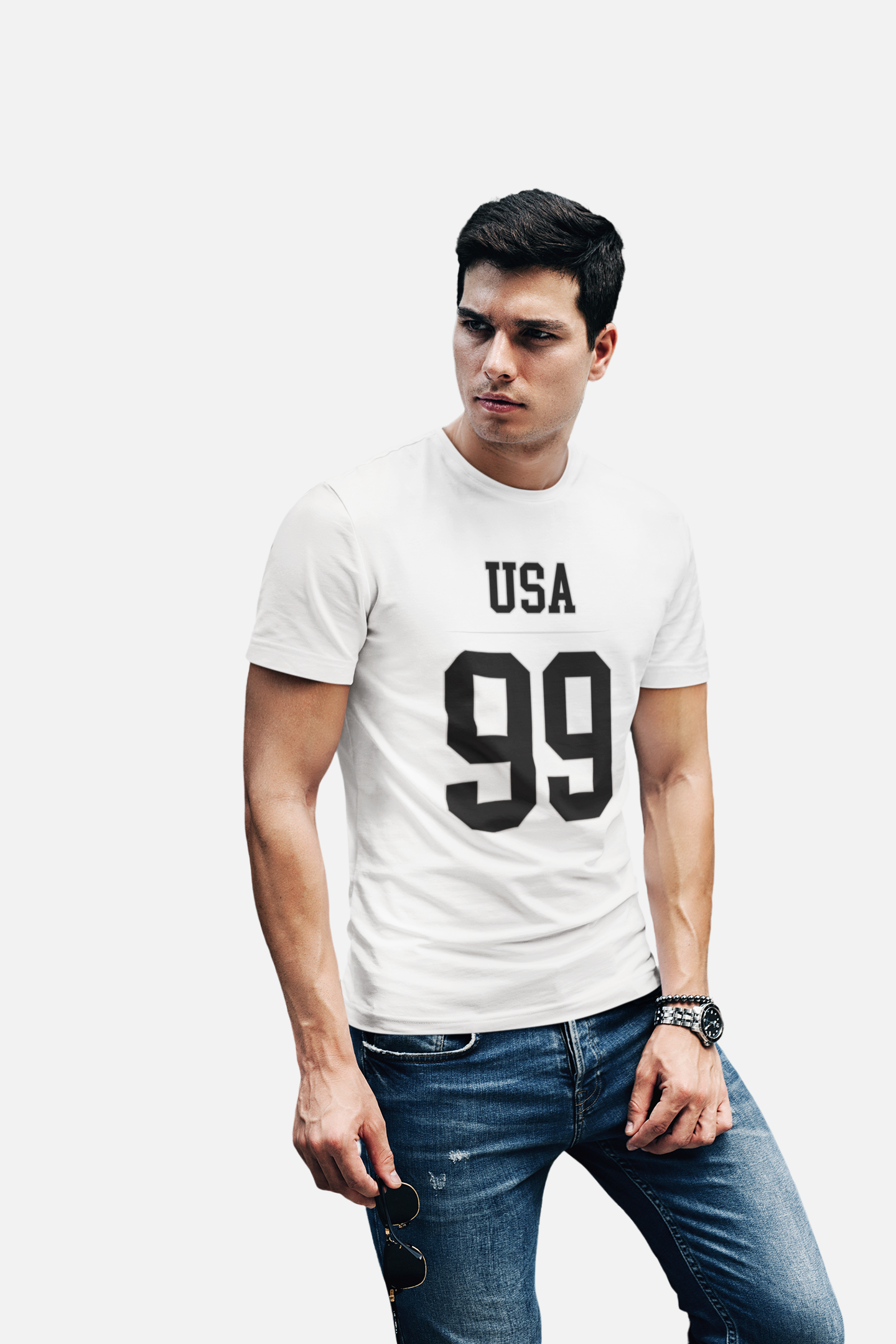 ATOM Signature USA 99 White T-Shirt For Men
