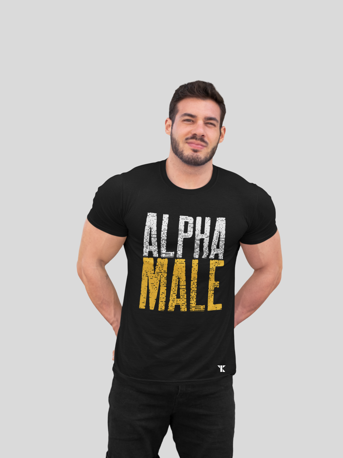 Alpha Male Black Pure Cotton T Shirt For Men