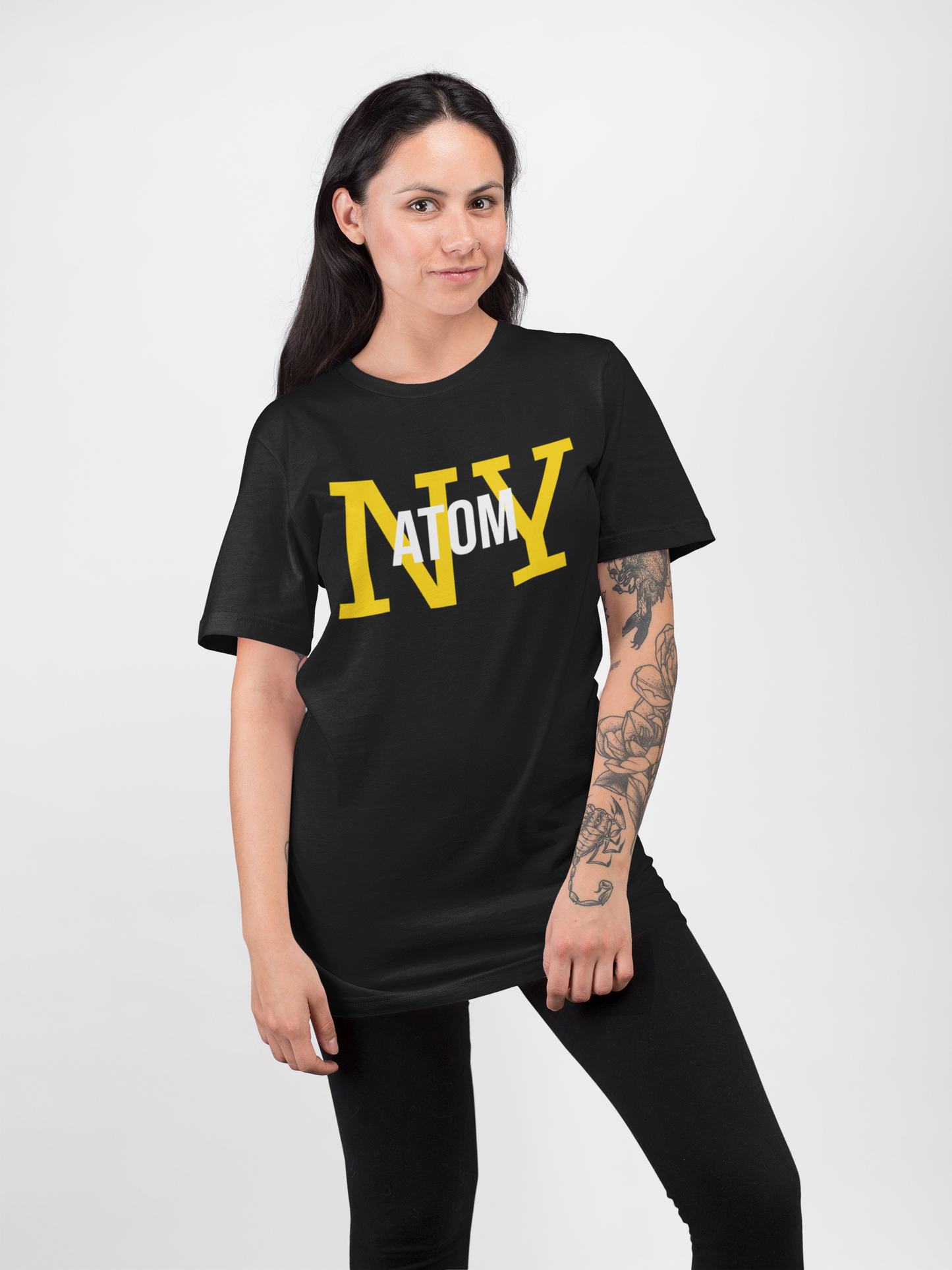 French Terry NY ATOM Black Unisex Oversize T-Shirt