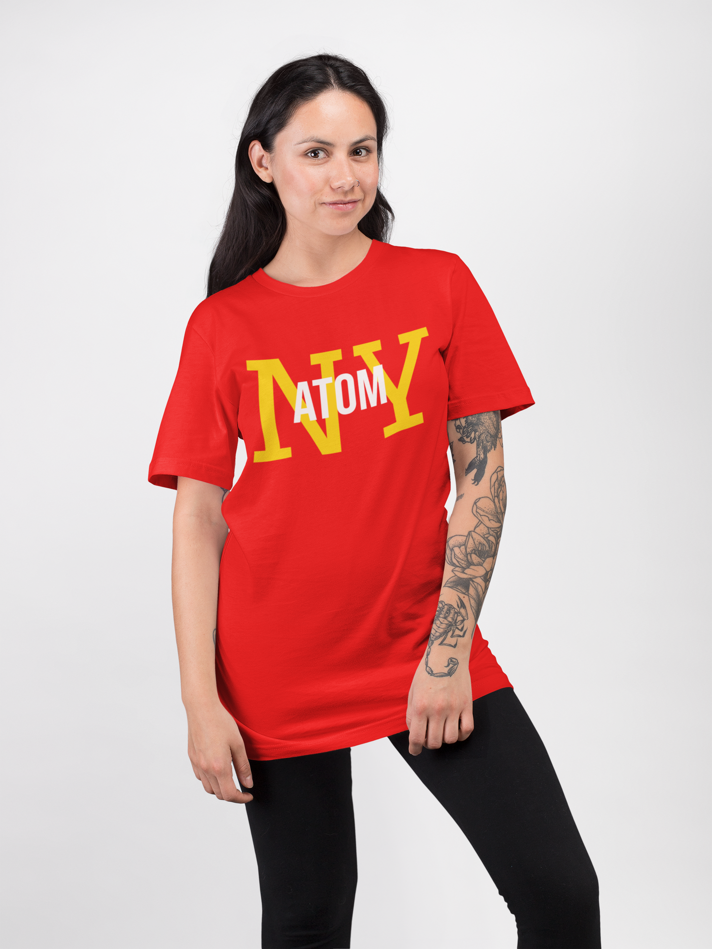 French Terry NY ATOM Red Unisex Oversize T-Shirt