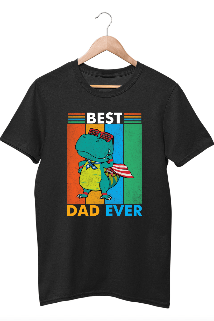 Best Dad Ever Black T-Shirt For Boys - ATOM